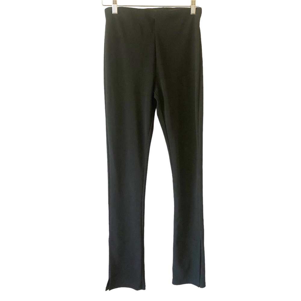 ZARA High Rise Full Length Front Slit Ribbed Legging Pants Blogger Favorites L - Picture 2 of 5